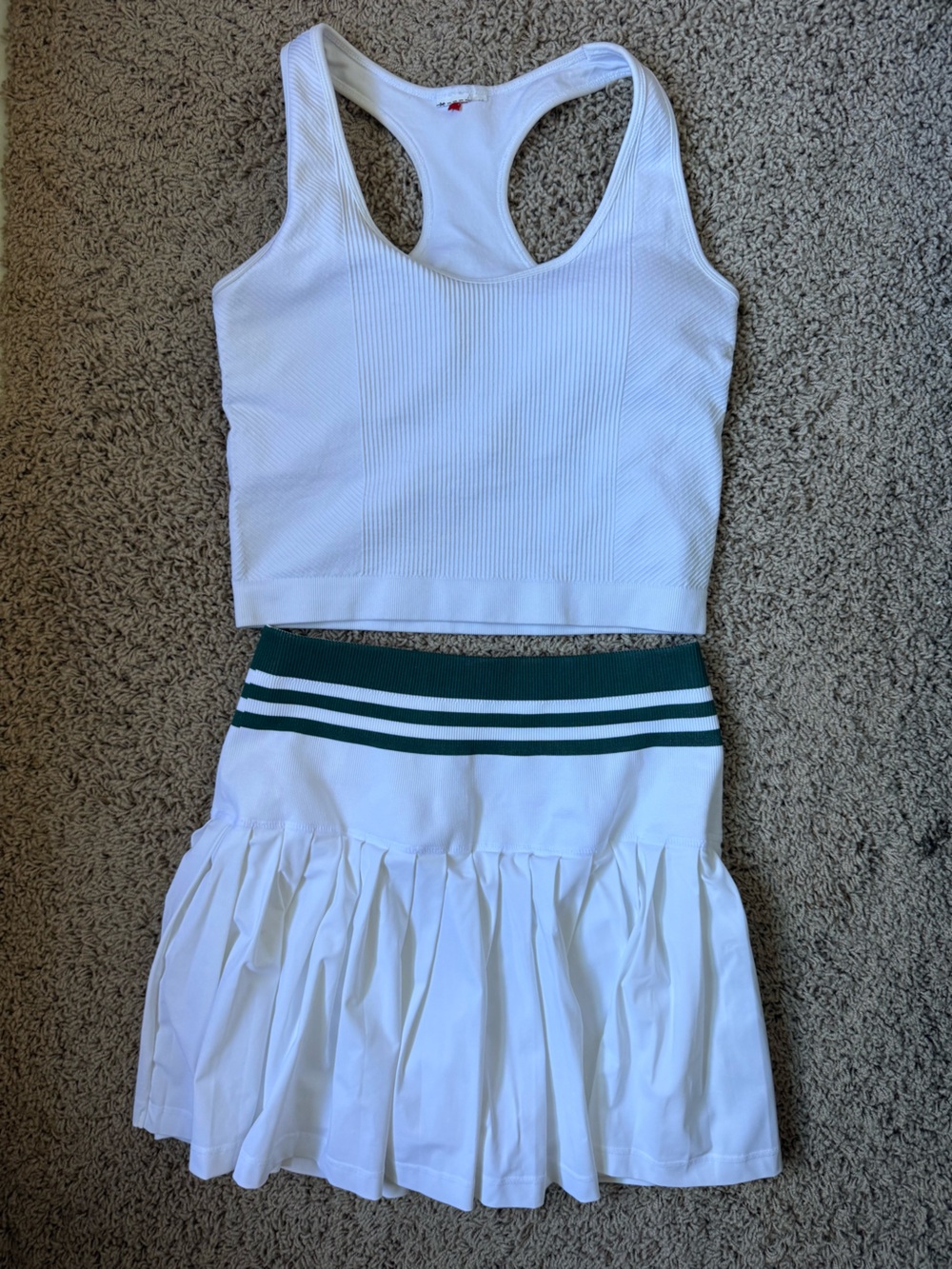 Wilson Midtown Skirt with dark green stripe and white brami